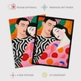 thumbnail image 2 of Sweet Dreaming Sleeping Couple in Vibrant Patterns Orange Pink Red Oil Painting Unframed Wall Art Print Poster Home Decor Premium, 2 of 5