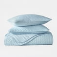 thumbnail image 4 of Lightweight Wrinkle Resistant Quilt Sets in Pale Blue Herringbone for Full/Queen Size Bedding by Comfort Canopy, 4 of 10