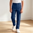 thumbnail image 3 of Diufon Boys School Uniform Pants Elastic Waist Straight Leg Loose Pants Dressy Casual Trousers with Pockets, 3 of 7
