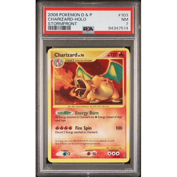2008 Pokemon Diamond and Pearl Stormfront Holo Charizard #103 PSA 7