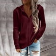 thumbnail image 1 of Womens Fashion Solid Zipper Draw String Up Casual Long Sleeve Hooded Sweatshirt Coat, 1 of 6