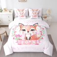 thumbnail image 1 of YST 7 Pieces Girls Fox Cartoon Bedding Comforter Set, Twin Size, 1 of 4