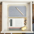 thumbnail image 5 of Martha Stewart Kerry 3 Pack Plastic Stackable Office Desk Drawer Organizers with Gold Trim, 9" x 6", 5 of 10