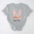 thumbnail image 1 of UPPADA Easter Femmes Oeufs Imprimé T-Shirts Heureux Easter Graphique Bunny Lapin Mignon T-Shirts Manches Courtes Décontracté Col Rond T-Shirts Été Basique Coupe Régulière Chandails Gris,TG, 1 of 5