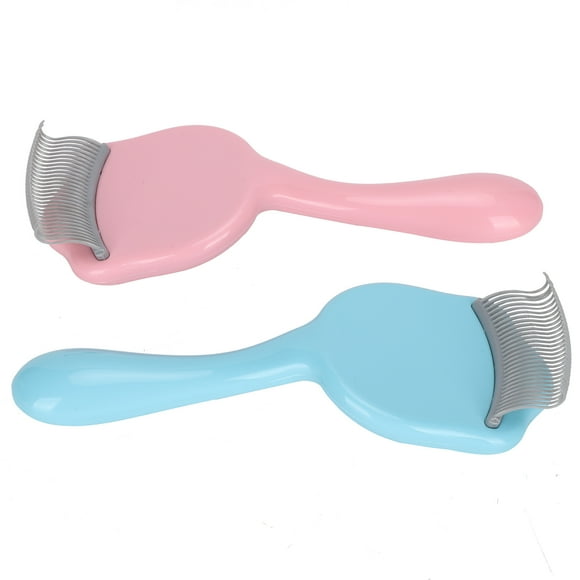 Peigne à coquille de chat, peigne anti-emmêlement, semi-circulaire pour chien rose + bleu