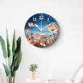 thumbnail image 4 of 14 Inch Wall Clock Battery Operated Silent Clock Decorative for Office, Kitchen, Outdoor, Living Room，Red Flowers Image, 4 of 4