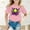 Pink, variant on Tween Clothes for Girls Printed Toddler Girl Short Sleeve Shirt Round Neck Girl Summer Clothes Girls Clothing 10-11 Years