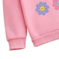 thumbnail image 4 of Cowsor Toddler Girls Heart Flower Print Hoodie Set Flare Pants Casual Comfortable Active Daily Wear Outfit For 2-7 Years Old, 4 of 7