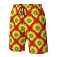 thumbnail image 6 of Uemuo Music Colors Pattern Men's Swim Trunks Hawaiian Beach Bathing Suit Swimsuits Beach Quick-Dry Shorts with Pockets-Small, 6 of 9