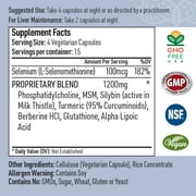 Liver Medic Hepatiben Liver Detox Cleanse Non-GMO Liver Detox and Support, Milk Thistle, Turmeric, L-Glutathione, Vegetarian Capsules, 60 Count
