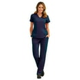 thumbnail image 1 of Maevn Pure Women's 3 Panel V-Nect Top & Relaxed-Fit Elastic Drawstring Cargo Pant Scrub Set, 1 of 5