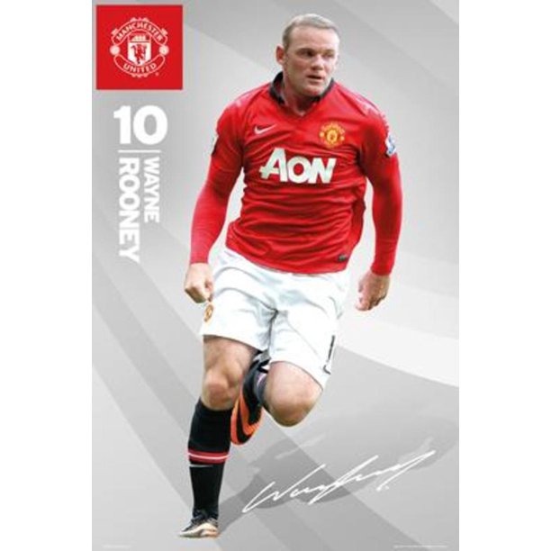 Manchester United Wayne Rooney Soccer Sports Poster 24x36 ...
