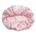 thumbnail image 1 of Paquete de 2 gorros de dormir de seda de morera para proteger el cabello y retener la humedad, gorro rosa para mujer., 1 of 5