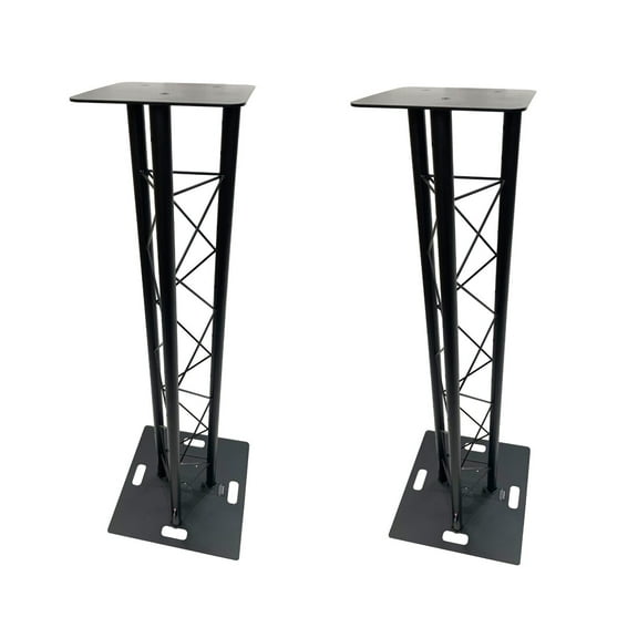 (2) DJ Lighting 4.92 ft 1.5M Black Bolted Triangle Truss Light Dual Totem System