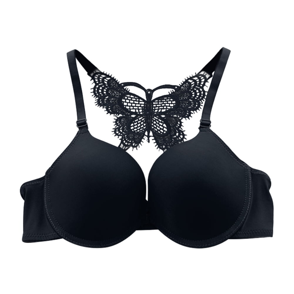 La Isla Women Butterfly Lace Slightly Lined Push Up Underwired Invisible Bra  Plus Size Strapless Bras Women Underwear for Party Wedding 32 34 36 38 40  42 A B C D DD E F