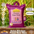 thumbnail image 4 of Asian Kitchen Ponni Raw Rice 4-Pound Bag, 4lbs (1.81kg) Short Grain Rice ~ All Natural | Gluten Friendly | Vegan | Indian Origin | Export Quality, 4 of 10