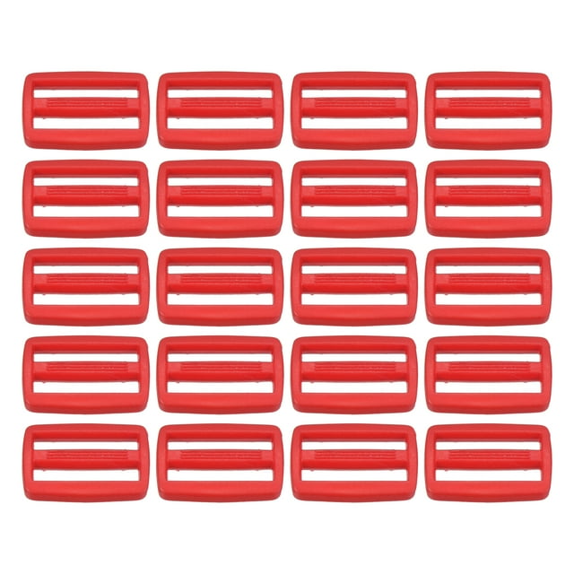Unique Bargains Dark Red Tri-Glide Slide Buckles Webbing Strap Fastener, 100 Pack