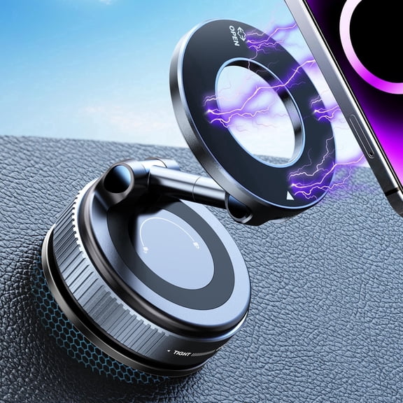 Ourlife Upgraded 360° Nano Gel Magnetic Phone Holder for Car/for iPhone 17 Pro Max, Strongest Suction, Magnetic Force, Magsafe Compatible, Adjustable Suction Cup Mount.