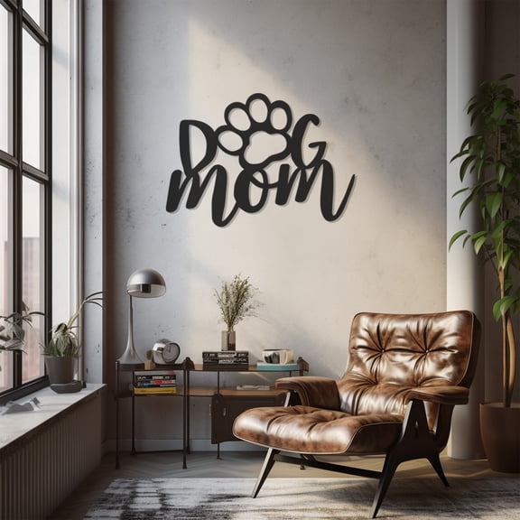 LaModaHome Exclusive Paw Dog Mom Lettering Metal Wall Decor – Durable & Artistic Metal Wall Art for Home and Office Decor, Perfect for Any Interior Design Aesthetic