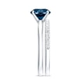 thumbnail image 4 of London Blue Topaz Solitaire Bridal Ring Set with Diamond Enhancer (2 CT, AAA Grade), 14K White Gold, US 12.00, 4 of 9