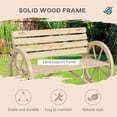 thumbnail image 4 of Outsunny 42" Wood Wagon Wheel Bench Garden Loveseat Rustic Seat, Natural, 4 of 10