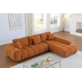 thumbnail image 4 of Canam L-shaped Upholstered Right Facing Chaise Sectional Sofa Caramel, 4 of 9