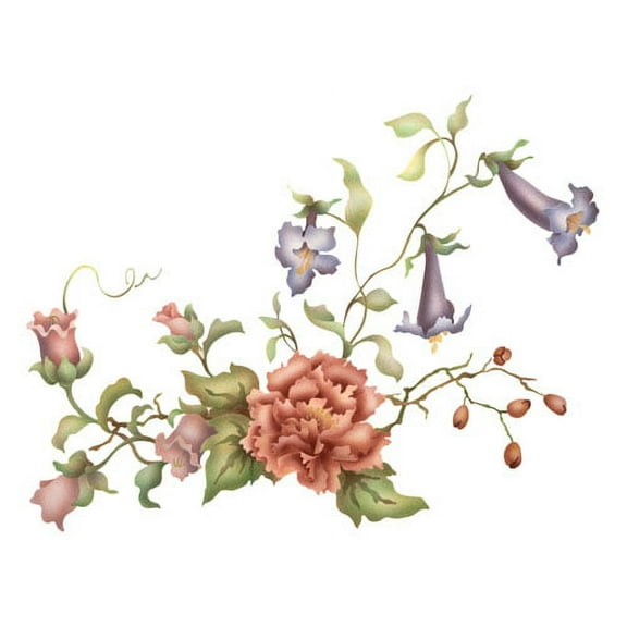 The Mad Stencilist Floral Jubilee Wall Stencil; TMS702