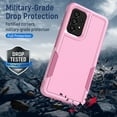 thumbnail image 3 of Xhy for Samsung Galaxy A53 5G Case With Black Silk Black Screen Protector Military Grade Full Body Double Layer Protection Shockproof Drop TPU Durable Removable Galaxy A53 5G Phone Case - Pink, 3 of 10