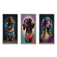thumbnail image 2 of Designart "Dachshund in Rainbow Designer Sweater IV" Animals Dog Daschund Framed Wall Art Set Of 3 - Multicolor Dog Daschund Frame Gallery Wall Set For Home Decor, 2 of 6