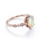 thumbnail image 3 of JeenMata Anillo de Compromiso Art Déco de Cinco Piedras con Diseño Antiguo de Ópalo Etíope de Corte Ovalado de 1,5 Quilates y Moissanita en Baño de Oro Rosa de 18 K sobre Plata, 3 of 6