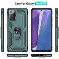 thumbnail image 2 of Note 20 Case for Samsung Note 20 5G Case [ Military Grade ] Shock-Absorption Bumper Cover Samsung Note 20 Anti-Scratch Case with Ring Car Mount Kickstand for Samsung Galaxy Note 20 Teal, 2 of 12