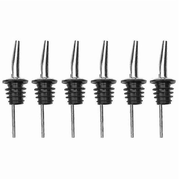 12pcs Stainless Steel Classic Bottle Pourers Tapered Spout Liquor Pourers With Rubber Dust Caps Restaurants