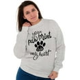 thumbnail image 3 of Paw Print In My Heart Cute Pet Owner Women Plus Size Crewneck Sweatshirt Brisco Brands 5X, 3 of 5
