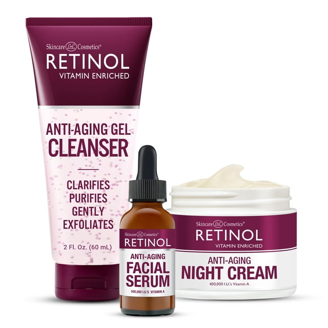 Skincare Retinol Anti-Aging Night Essentials 3 Step Kit