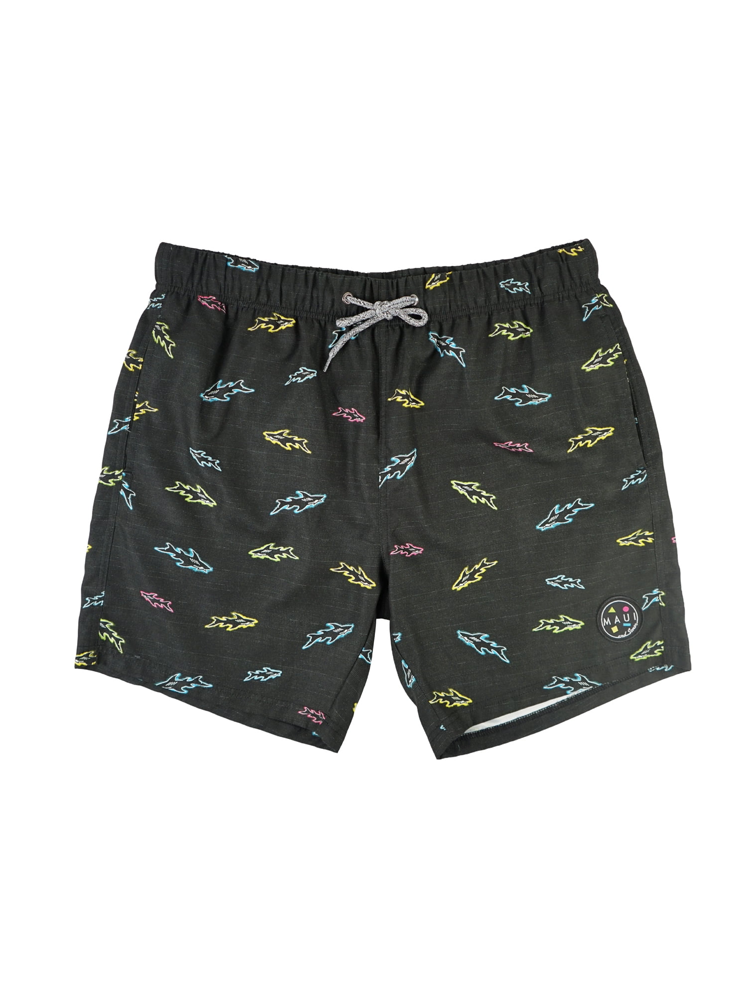 Maui and Sons Ten Thousand Men's Swim Trunks | Classic Black Quick Drying Pool Shorts Inspired by California Surf Culture & Designed for Everyday Comfort