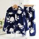 thumbnail image 1 of Pijamas de Otoño/Invierno para niñas, conjunto de 2 uds. De ropa para niños, bata infantil de franela, juegos de ropa de lana, 1 of 4