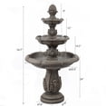 thumbnail image 5 of LuxenHome Gray Resin Pineapple 3-Tier Outdoor Garden Fountain, 5 of 9