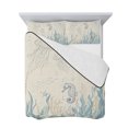 thumbnail image 7 of Blue Seahorse Coastal Queen Size Down Alternative Comforter,Lightweight Comforter Quilt Bedding Set with Pillow Shams Summer Beach Nautical Ocean Coral Vintage Bed Comforter Duvet Insert 90"x96", 7 of 7