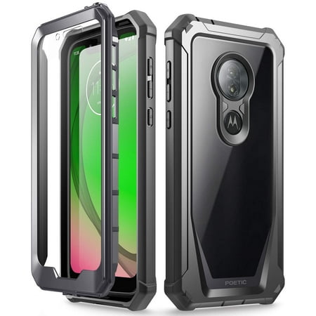 Poetic Full-Body Hybrid Shockproof Bumper Cover, Built-in-Screen Protector, Guardian Case for Motorola Moto G7 Play (USA VERSION ONLY 2019 Release),