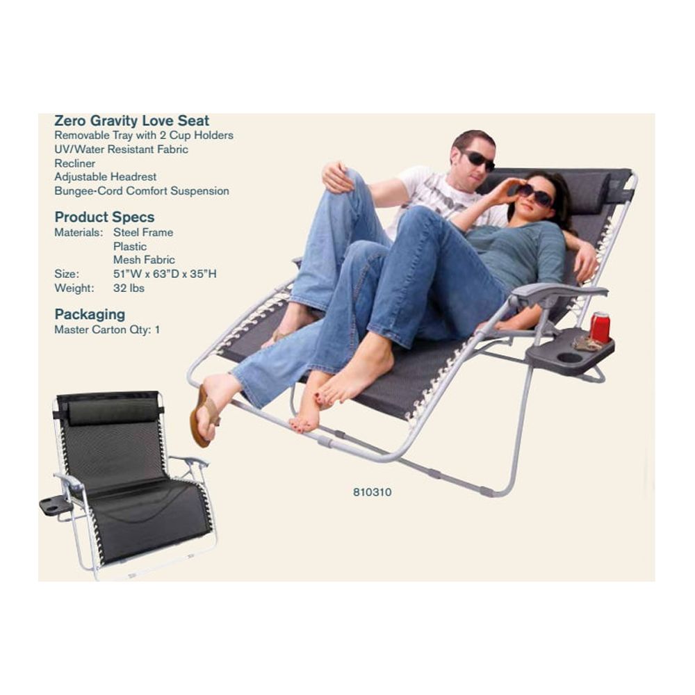Creative Outdoor Distributor Love Seat Zero Gravity Chair