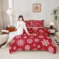 thumbnail image 4 of Homewish Winter White Snowflake 3-Piece Full Size Comforter Sets For Children Teens Adults,Happy Christmas Xmas Bedding Comforter Set,Festival Theme Lightweight Bedding Sets,Super Cozy Room Decor, 4 of 8