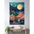 thumbnail image 2 of Extraterrestrial World With A Futuristic Landscape Art Print Poster Wall Art, Modern Wall Decor For Living Room Bedroom, 12x18 UNFRAMED, 2 of 3
