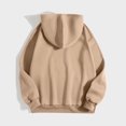 thumbnail image 5 of Qetyuw Long Sleeve Hoodie for Women Casual Loose Fit Sweatshirt with Pocket Solid Color Basic Drawstring Pullover Fashion Long Sleeve Tops, 5 of 5