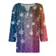 thumbnail image 4 of Puntoco Blusa informal de cuello redondo con mangas 3/4 cortas y estampado a la moda para mujer, 4 of 4