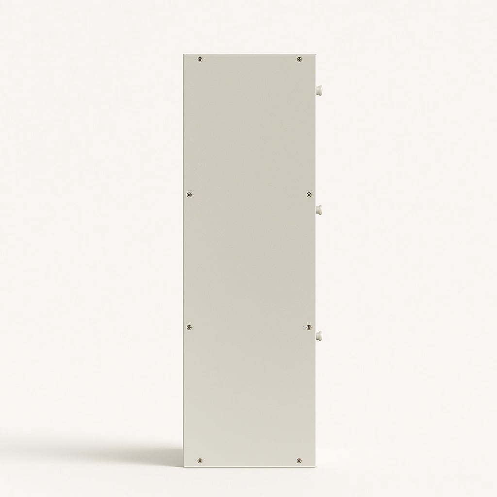 3-Tier White Bookcase with Doors – Matte Finish Vertical Storage Shelf by PJ Furniture