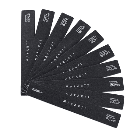 10pcs Professional Nail Files, Makartt Black Manicure Tools Kit, 180/240 Grit Emery Boards for Nails for Salon Nail Art