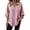 Pink, variant on TGSLY Women's 3/4 Dolman Sleeve Tops Lightweight Thin Casual Collared V Neck Blouses Oversized Casual Curved Hem Solid Color Shirts S