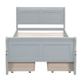 thumbnail image 3 of Twin Size Platform Bed,Wood Platform Bed Frame with 4 Drawers and Streamlined Headboard Footboard,Gray, 3 of 7
