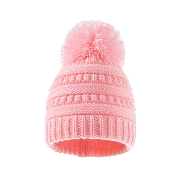 Conjunto de bufanda de gorro de invierno para bebés y niñas, sombreros de punto cálidos para bebés y niños , bufandas, gorro de invierno para Sombrero rosado Yinane Niños de punto sombrero y bufanda