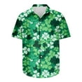 thumbnail image 4 of JIUKE St Patricks Day Shirt Men Short Sleeve Button down T-Shirts Shamrock Print Graphic Tee Shirts Causal Summer Tops, 4 of 5